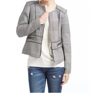 H&M Black and White Plaid Blazer